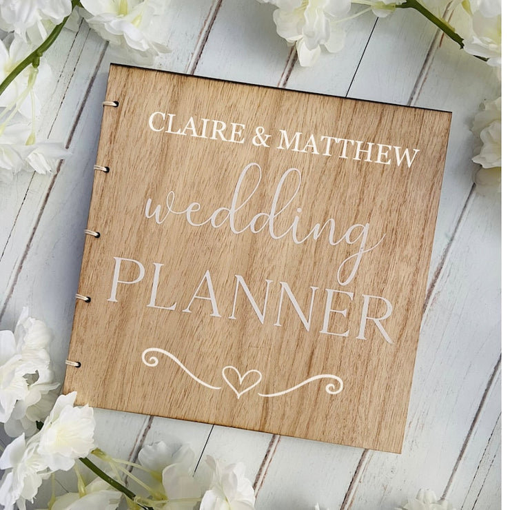 Personalised Wooden Wedding Planner Book