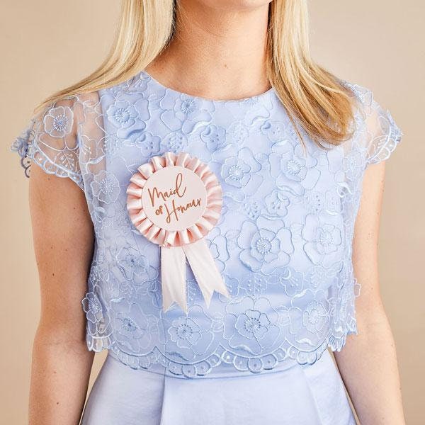 Maid of Honour Rose Gold Badge, Rose Gold Hen Party, Maid of Honour Rosette, Hen Party badge, Bridal shower badges, Mid Of Honour gift