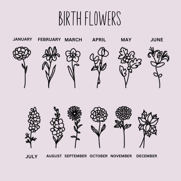 Personalised Velvet Birth Flower Jewellery Box