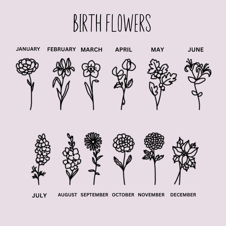 Personalised Velvet Birth Flower Jewellery Box