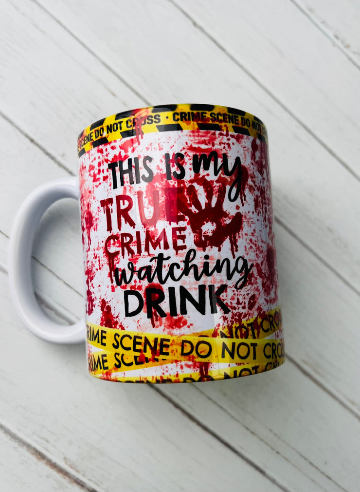 True Crime Mug, True Crime Watching Drink, True Crime Theme Gift, Murder Shows Gift, Secret Santa Gift, Coffee Cup