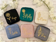 Personalised Velvet Birth Flower Jewellery Box