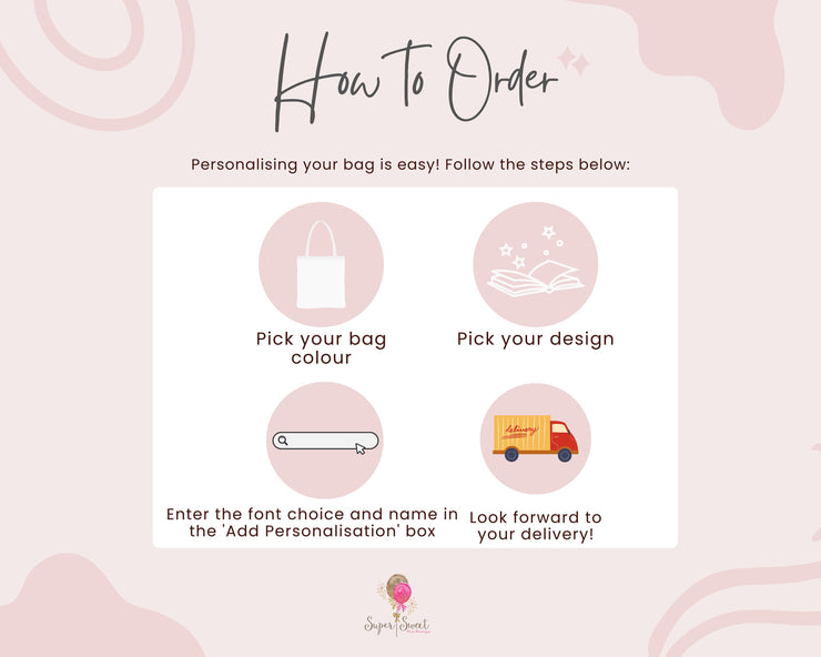 Personalised School Book Bag, Back to School Gift, First Day of School