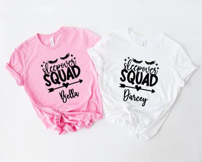 Sleepover Party T-Shirt, Slumber Party Favours, Sleepover Squad, Custom T-shirt