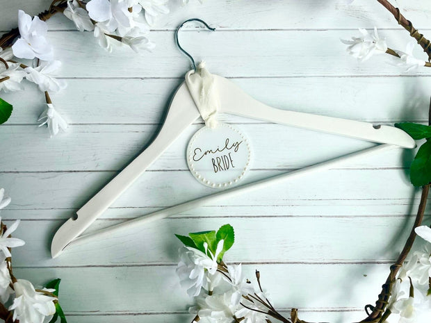 Personalised Wedding Hanger Tag, Bride to be hanger, Bridesmaid gifts, Hanger tags, gift tag, Bridal shower hanger charms