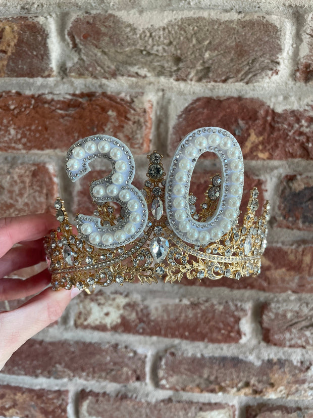 Gold Birthday Rhinestone Tiara