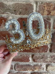 Gold Birthday Rhinestone Tiara