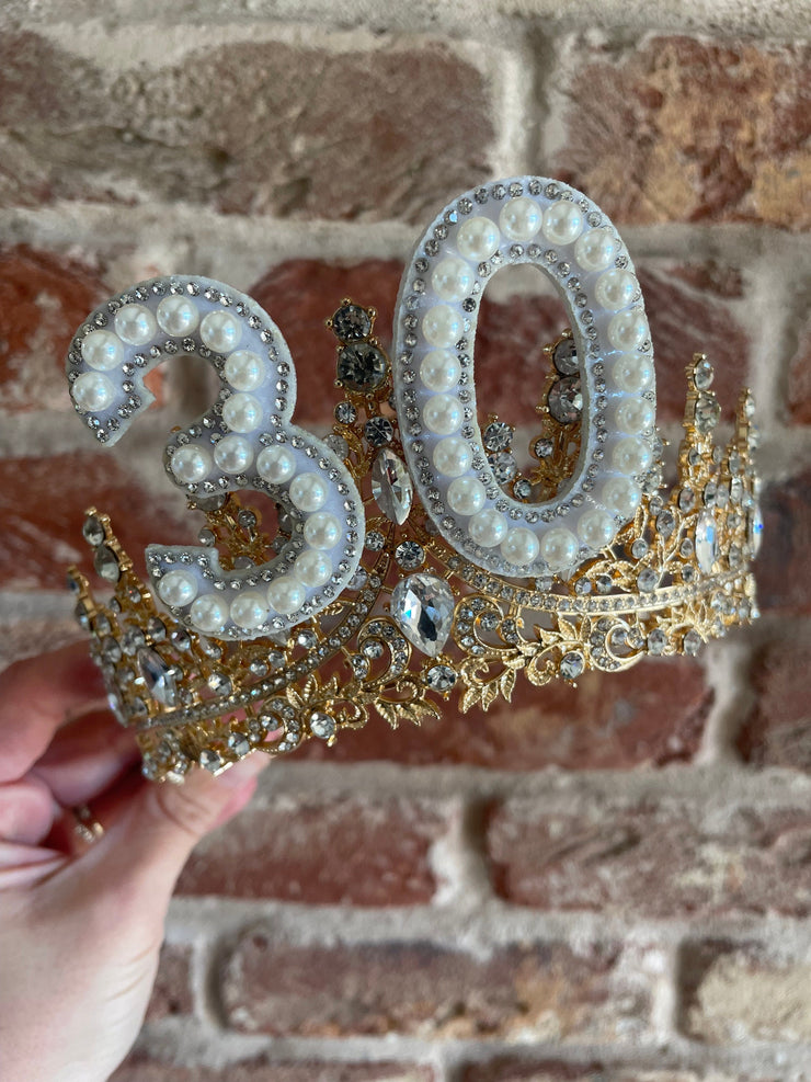 Gold Birthday Rhinestone Tiara