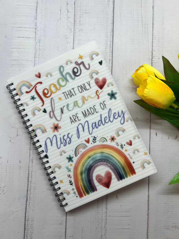 Personalised Rainbow Teacher Notebook