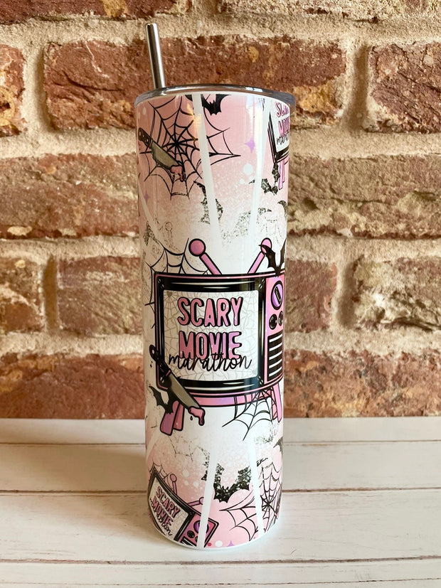 Horror Movie Tumbler Cup, Travel Cup, Scary Movie Mug, Coffee Cup with lid, Fall Tumbler, Horror Movie Gift, Halloween Tumbler