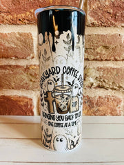 Fall Halloween Travel coffee Cup, halloween Mug, Coffee Cup with lid, Fall Tumbler, cute ghost cup, Halloween Tumbler