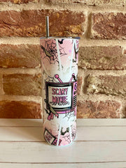 Horror Movie Tumbler Cup, Travel Cup, Scary Movie Mug, Coffee Cup with lid, Fall Tumbler, Horror Movie Gift, Halloween Tumbler