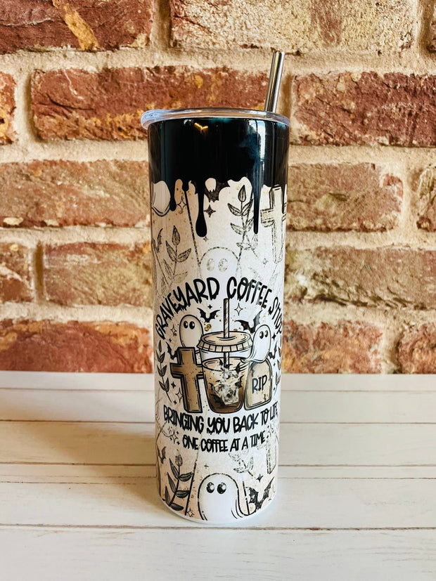 Fall Halloween Travel coffee Cup, halloween Mug, Coffee Cup with lid, Fall Tumbler, cute ghost cup, Halloween Tumbler