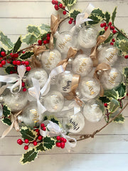 Personalised Feather Memorial Christmas Bauble