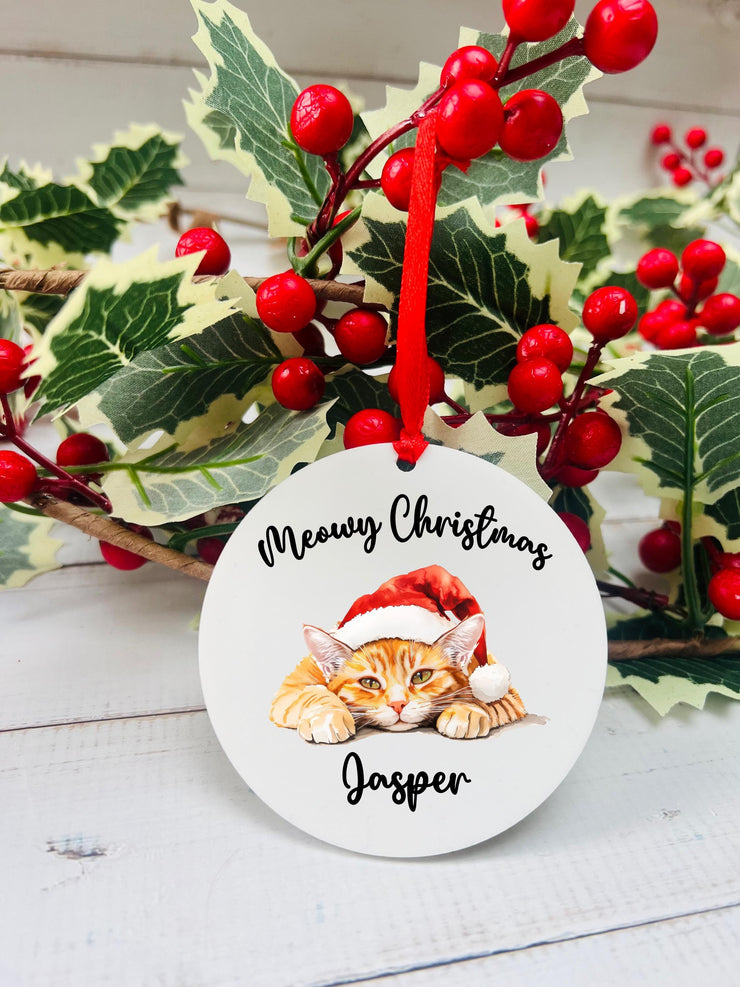Personalised Cat Christmas Bauble