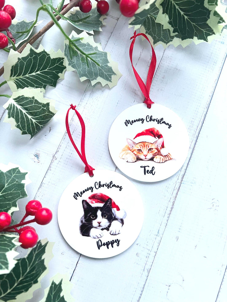 Personalised Cat Christmas Bauble