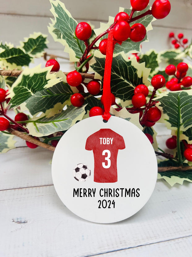 Personalised Football Christmas Bauble