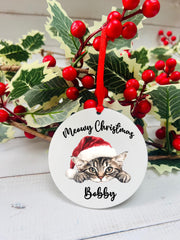 Personalised Cat Christmas Bauble
