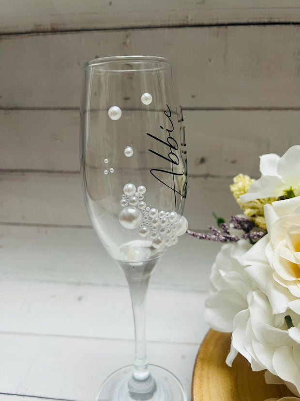 Personalised Bride Champagne Flute, bride to be gift, bride glass, champagne flute, hen do gift, bridal shower gift, Wedding party gift