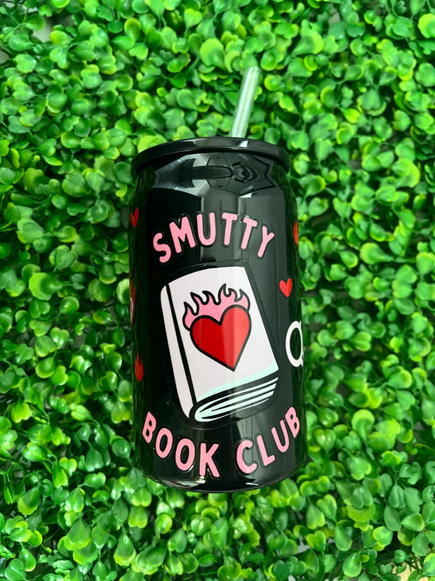 Smutty book club Cup, book lover gift, funny valentine gift, cup with lid and straw, smut girl
