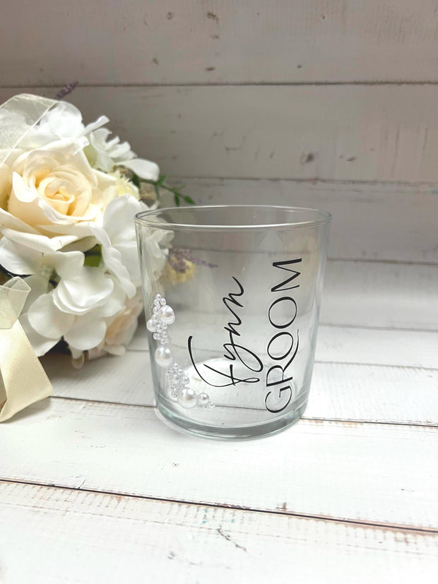 Personalised Pearl Bride Champagne Flute, Bride Groom Glass, bride to be gift, Prosecco flute, Gift for Couple, Personalised Wedding Gift