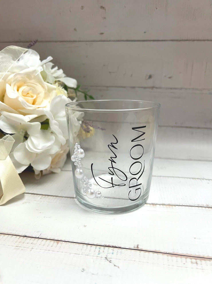 Personalised Pearl Bride Champagne Flute, Bride Groom Glass, bride to be gift, Prosecco flute, Gift for Couple, Personalised Wedding Gift