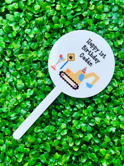 Personalised Construction Cake Topper, Construction Decorations, Tractor Party, Builder Party, Digger themed Party, Boys Birthday Party