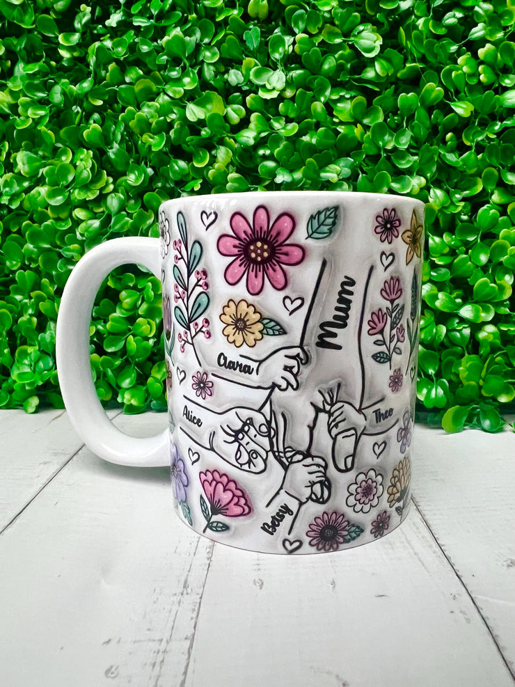 Personalised Mothers Day Mug, Mum Birthday Gift, 3D Effect design, Nanny Mug, Nana Mug, Grandma Mug, Mum Mug, Custom Mug