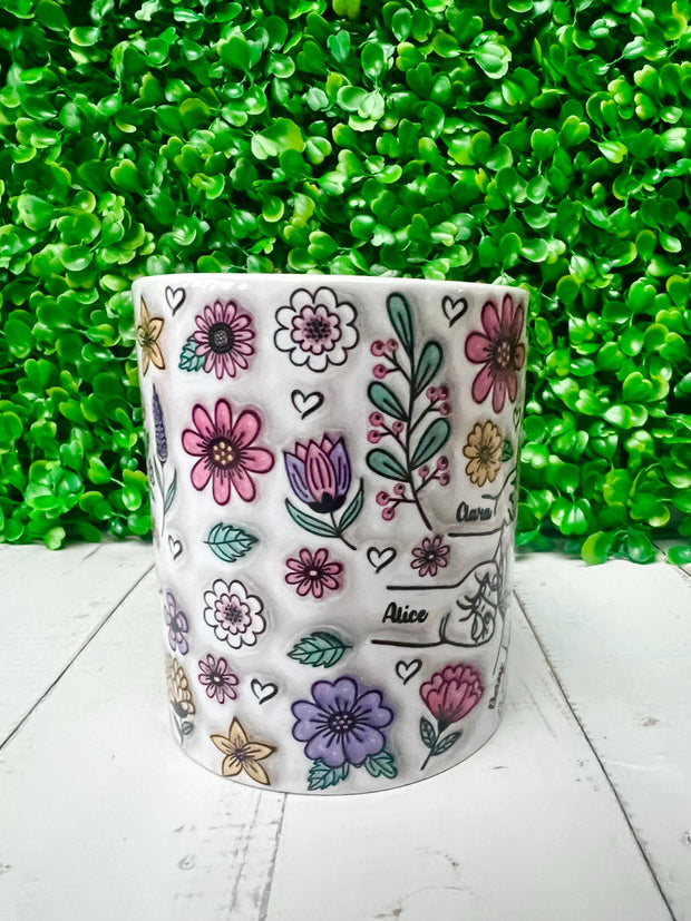 Personalised Mothers Day Mug, Mum Birthday Gift, 3D Effect design, Nanny Mug, Nana Mug, Grandma Mug, Mum Mug, Custom Mug