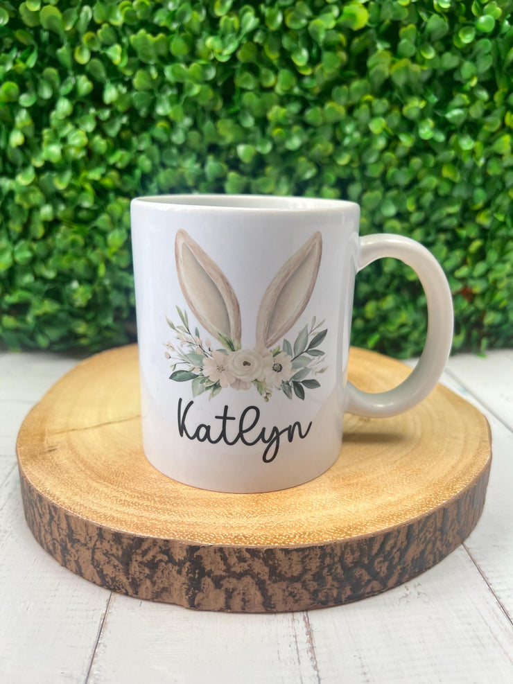 Personalised Bunny Rabbit Mug, Easter Mug, Easter Basket Filler, Kids Easter Gift, Bunny Rabbit Mug, Bunny Rabbit Gift, Coffee Mug