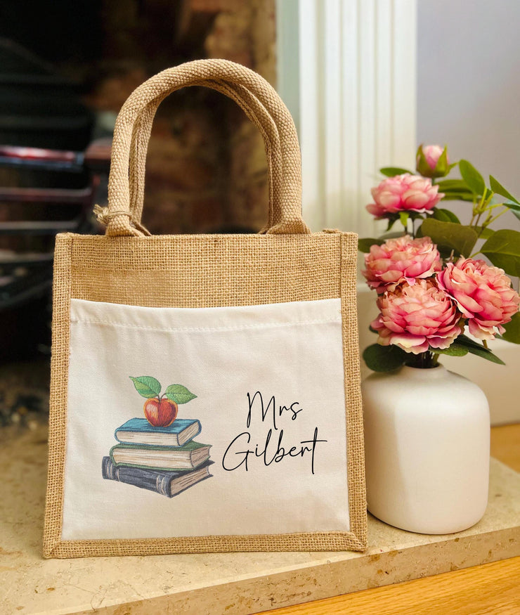 Personalised Teacher Bag Embroidery Effect Design