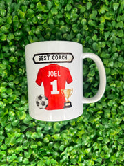 Personalised Football coach Mug, Coach thank you gift, coach Christmas, Soccer Mug, Custom Mug, Best Coach