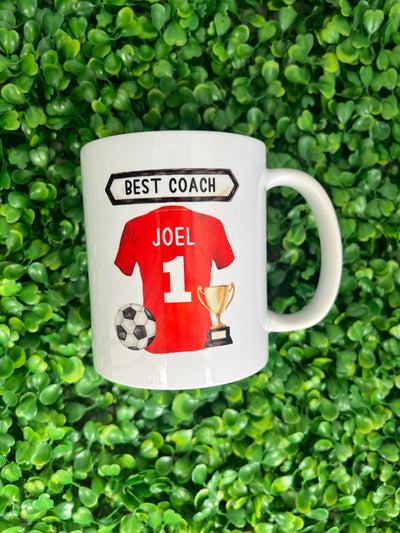 Personalised Football coach Mug, Coach thank you gift, coach Christmas, Soccer Mug, Custom Mug, Best Coach