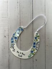 Personalised Lucky Horseshoe Wedding Gift, Just Married Gifts, Wedding Keepsake, Custom Wedding Gift, Good Luck Gift, Dusty Blue Wedding
