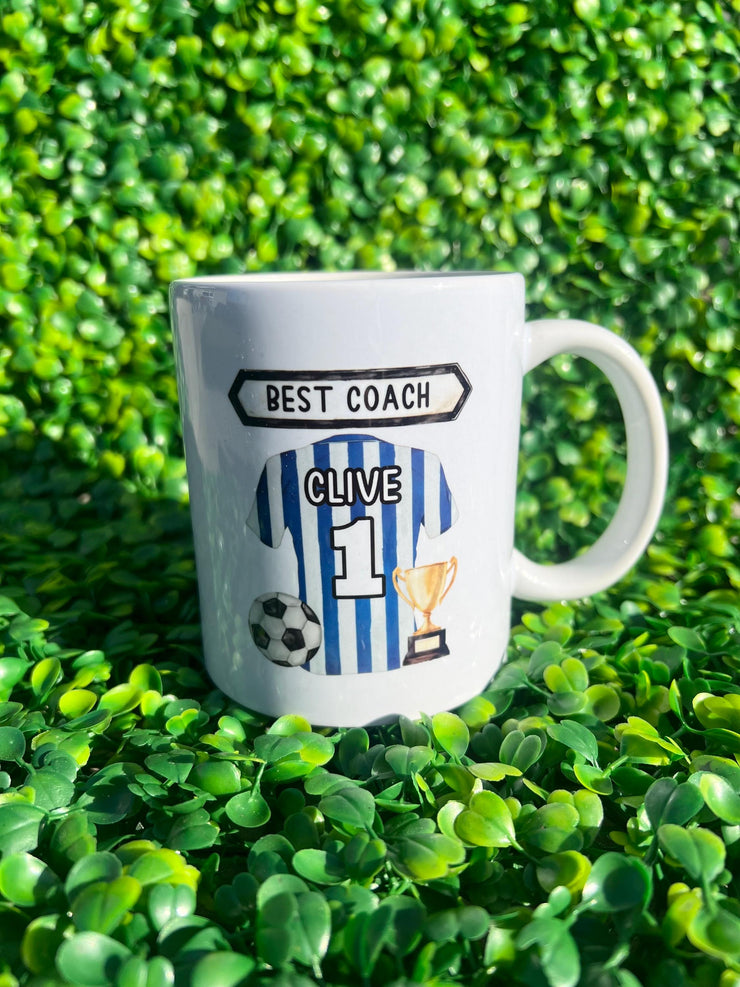 Personalised Football coach Mug, Coach thank you gift, coach Christmas, Soccer Mug, Custom Mug, Best Coach