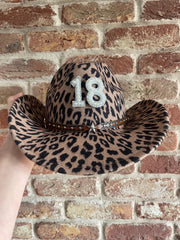 Leopard print Birthday cowboy hat