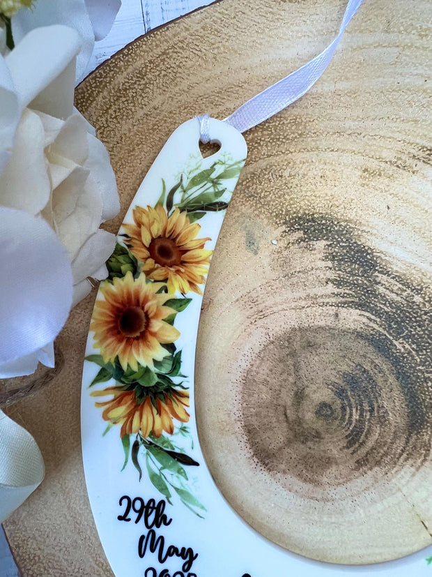 Personalised Lucky Horseshoe Wedding Gift, Sunflower Wedding Decor, Just Married Gift, Wedding Keepsake, Custom Wedding Gift, Good Luck Gift
