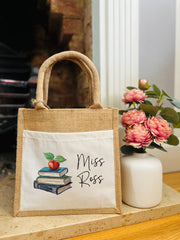 Personalised Teacher Bag Embroidery Effect Design