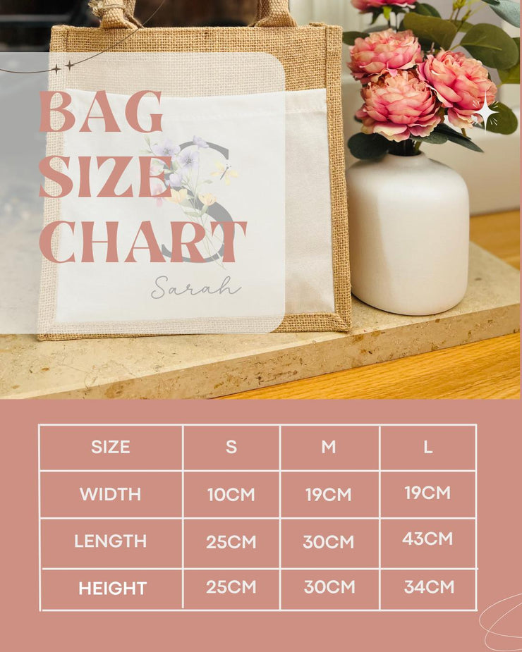 Personalised Floral Initial Bag