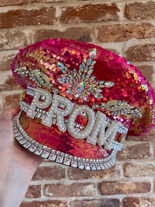Prom Rhinestone Captain Hat