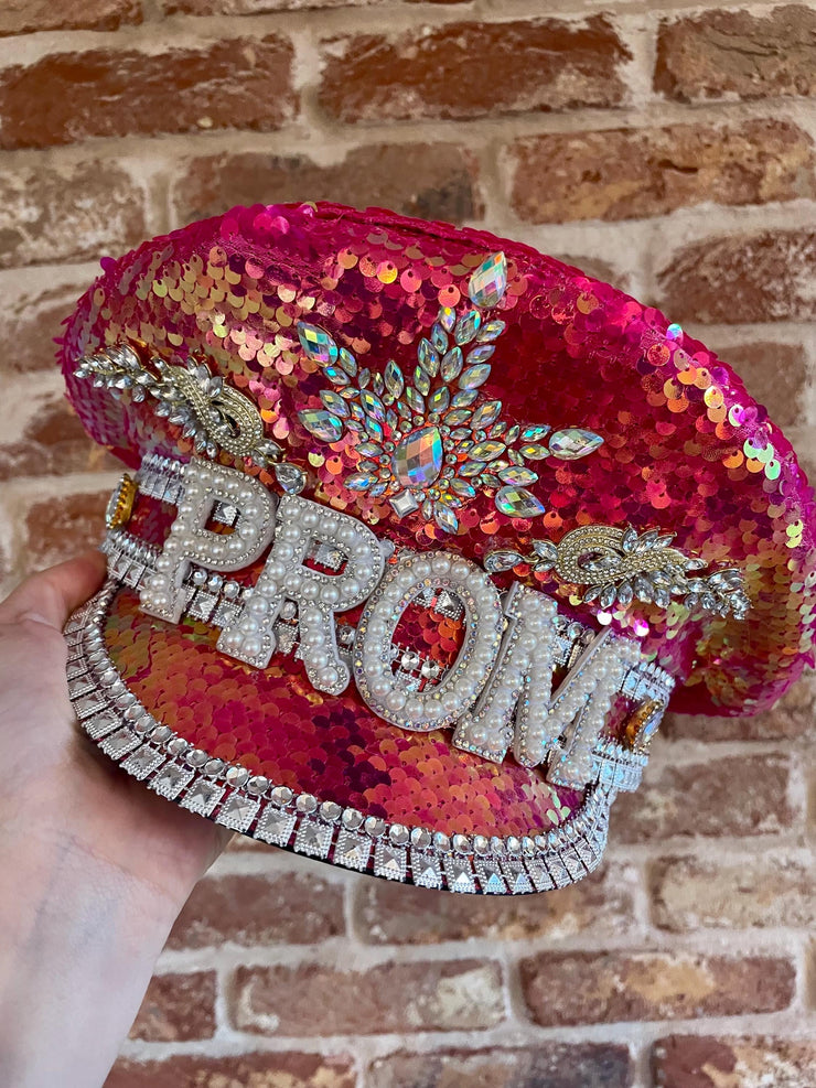Prom Rhinestone Captain Hat