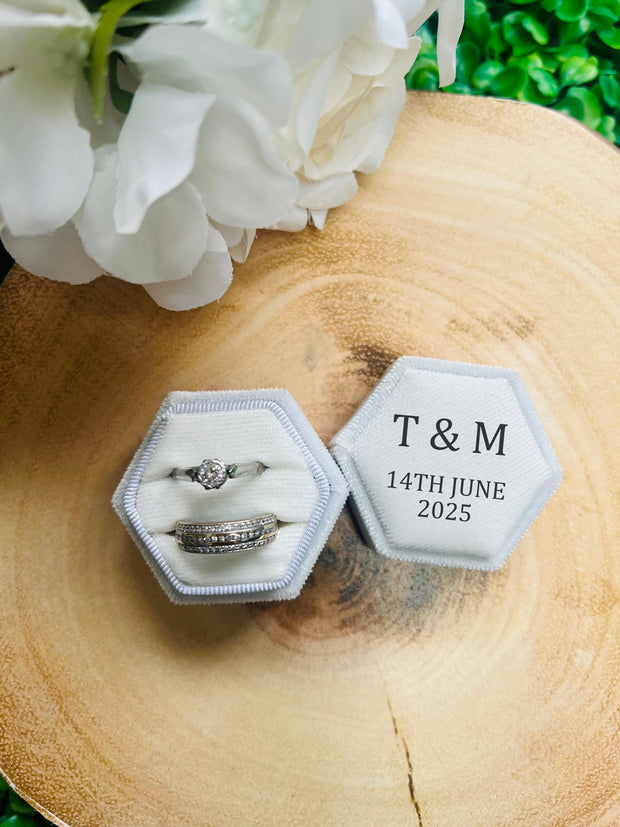 Personalised Wedding Ring Box: Initials & Date