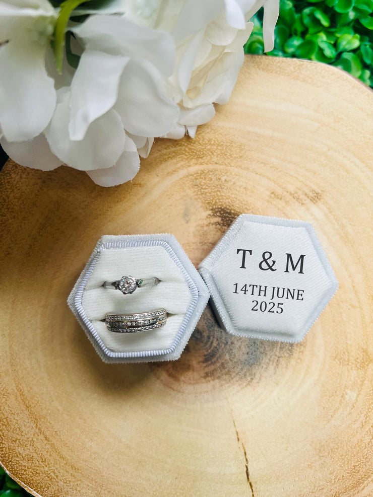 Personalised Wedding Ring Box: Initials & Date