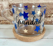 Personalised Dad Glass Mug