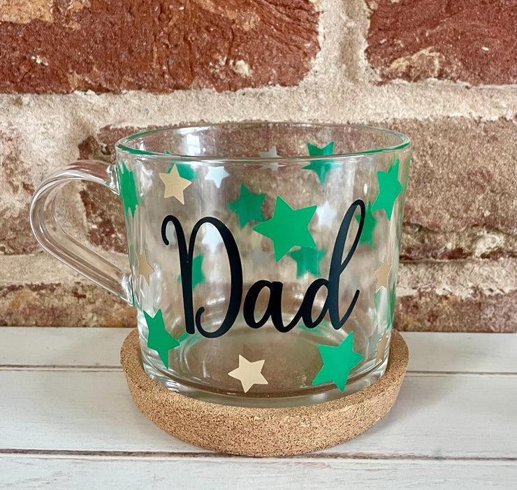 Personalised Dad Glass Mug
