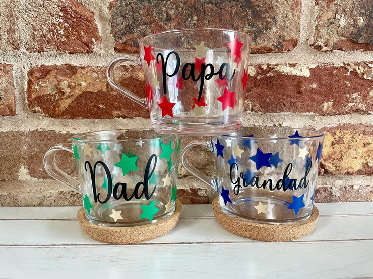 Personalised Dad Glass Mug