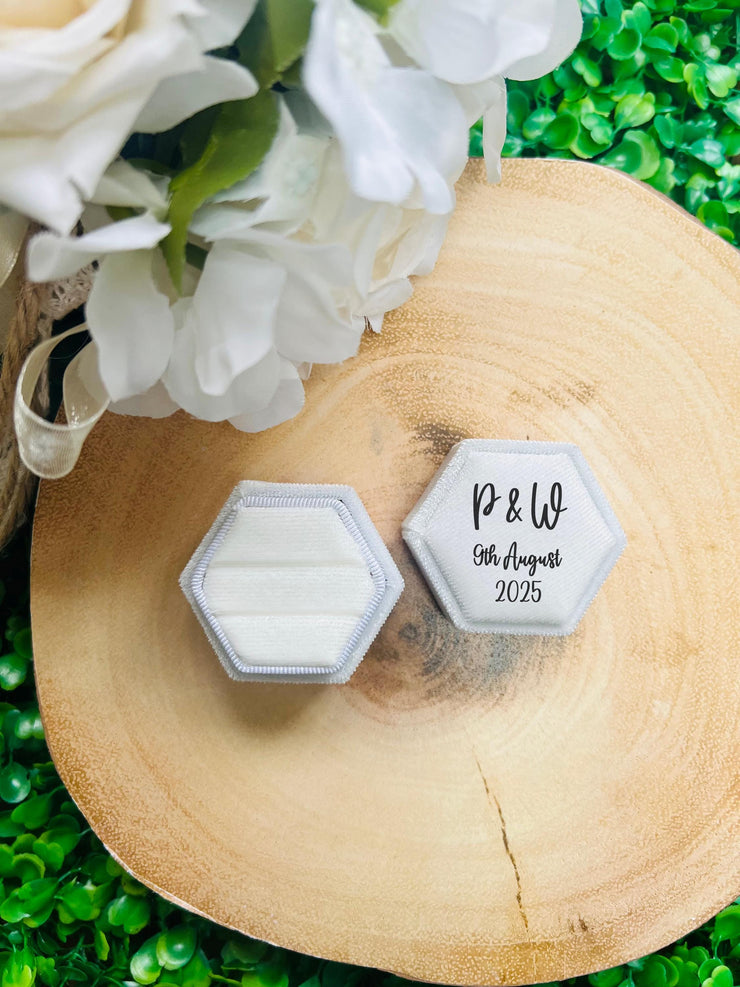Personalised Wedding Ring Box: Initials & Date