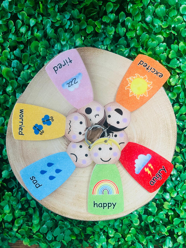 Emotions Keychain, Emotions Keyring, Feelings resource, ADHD, Autism, communication tool, Emotional Regulation Tool, non verbal