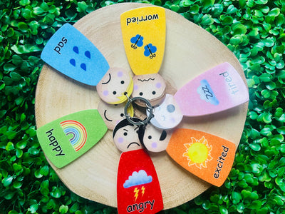 Emotions Keychain, Emotions Keyring, Feelings resource, ADHD, Autism, communication tool, Emotional Regulation Tool, non verbal