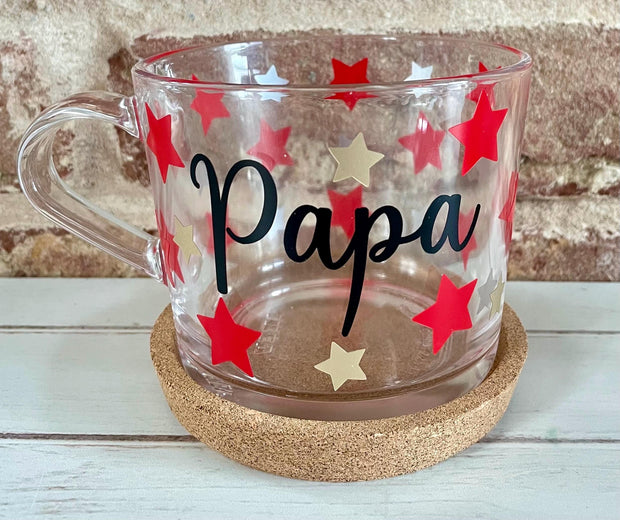 Personalised Dad Glass Mug